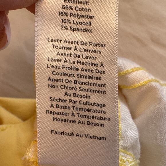 Talbots "Flawless Girlfriend" Straight Leg Ankle Jeans Yellow Size 12P - Picture 6 of 8